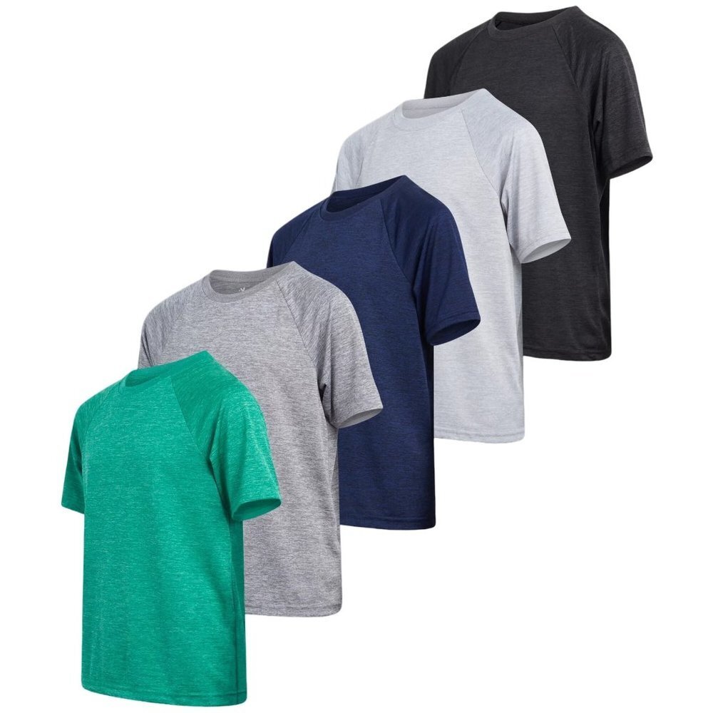 NWT iXtreme Boys'- 5 Pack Active Performance Dry-Fit Sports Tee -‎ Size 6/7